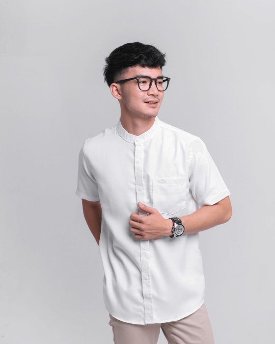 Doha White Short Sleeve Comfort fit Shirt